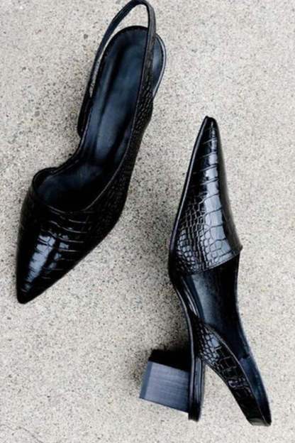 Lila – Zapatos de Tacón Bajo Slingback con Punta Apuntada