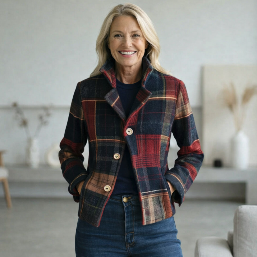 Detalle blazer mujer Natalie – vista frontal | Horizoncor