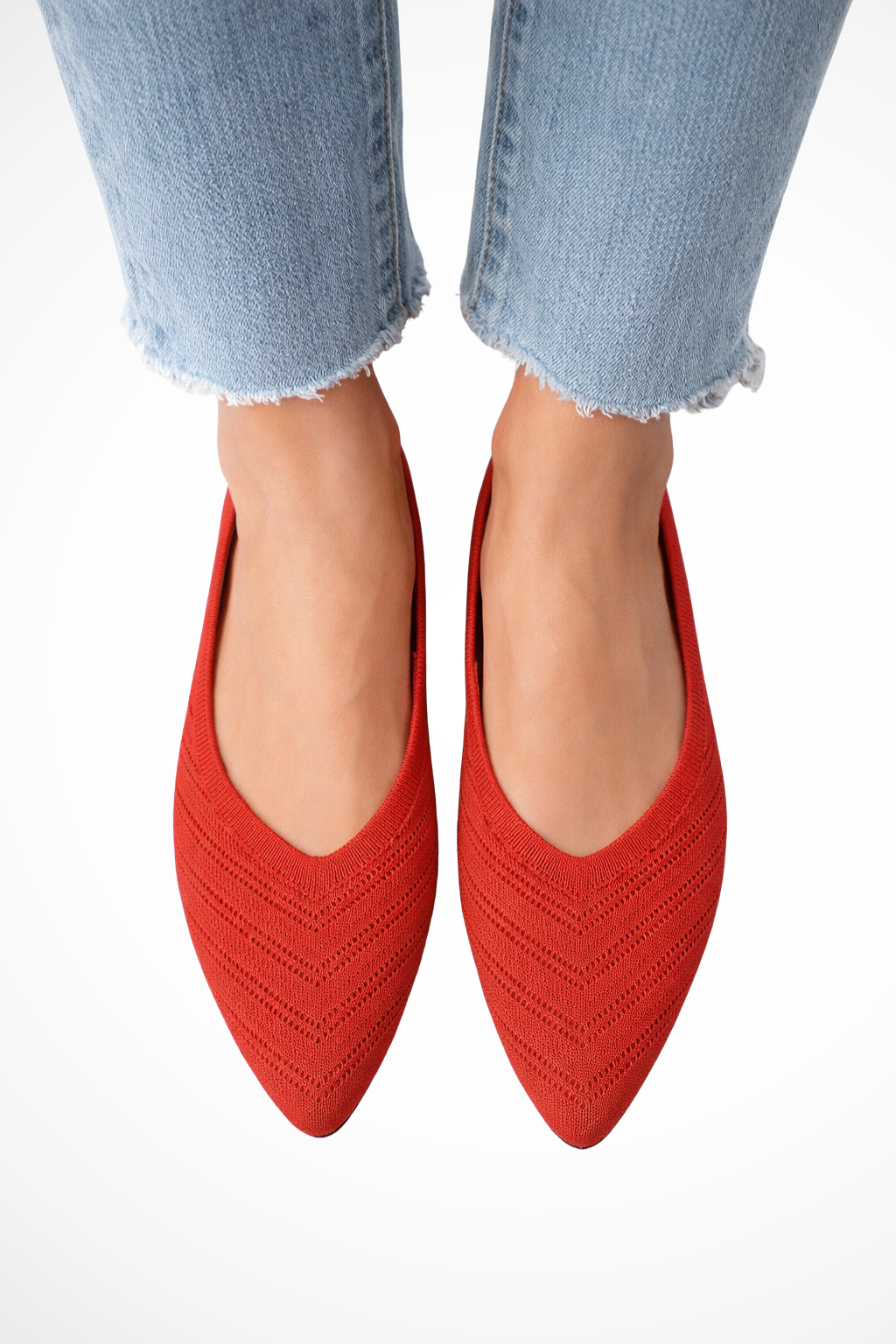 Henrietta – Bailarinas de Punto Slip-On con Punta Apuntada