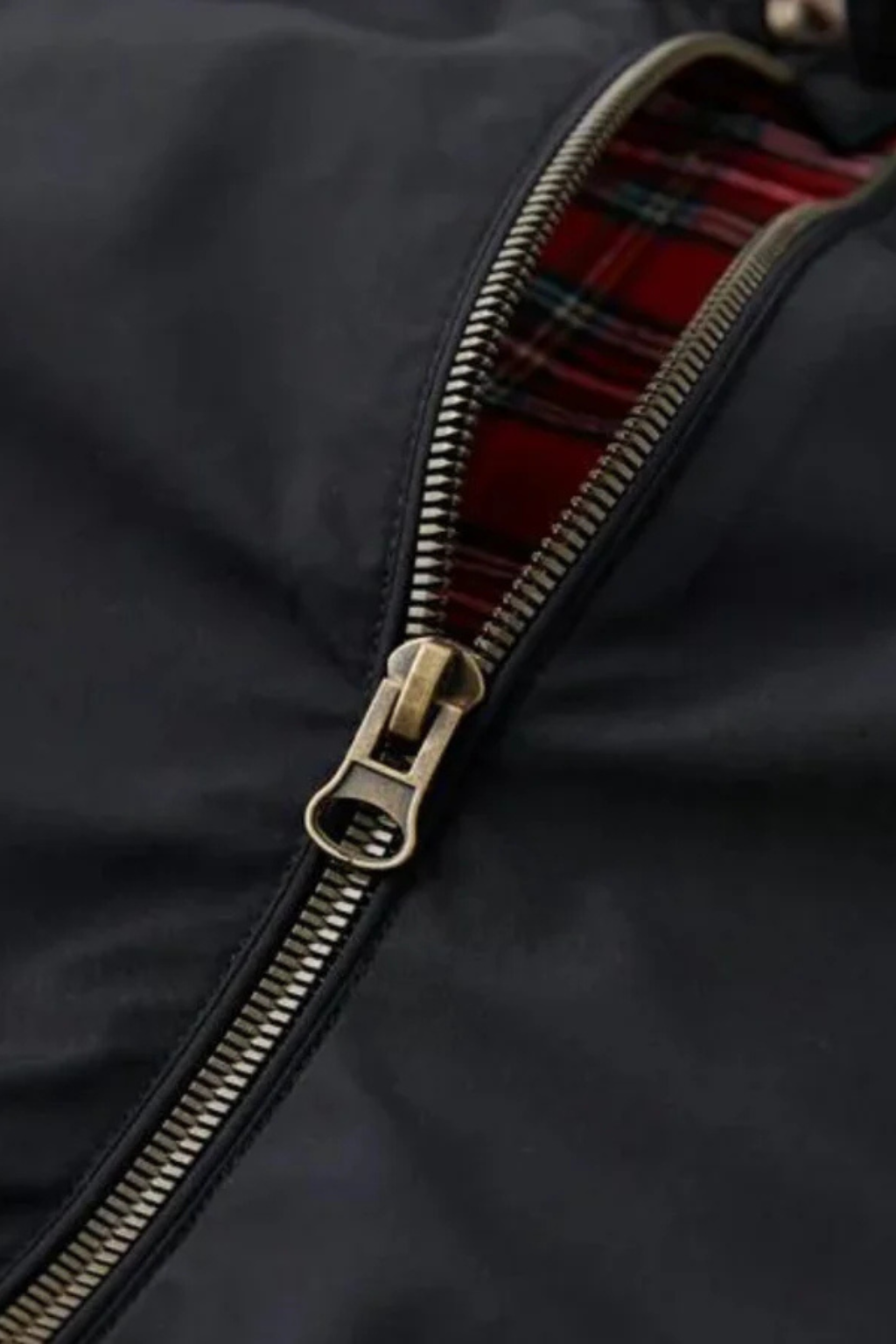 Fletcher – Chaqueta Harrington con Cremallera y Forro de Cuadros para Hombre