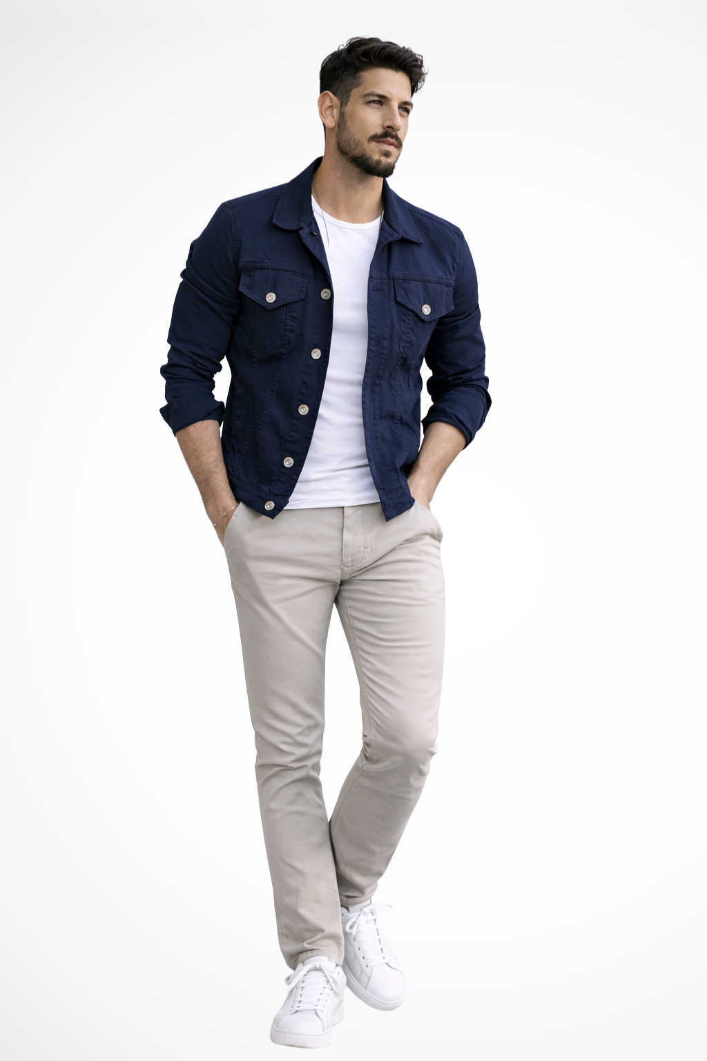 Reece – Chaqueta Denim Slim Fit con Botones para Hombre