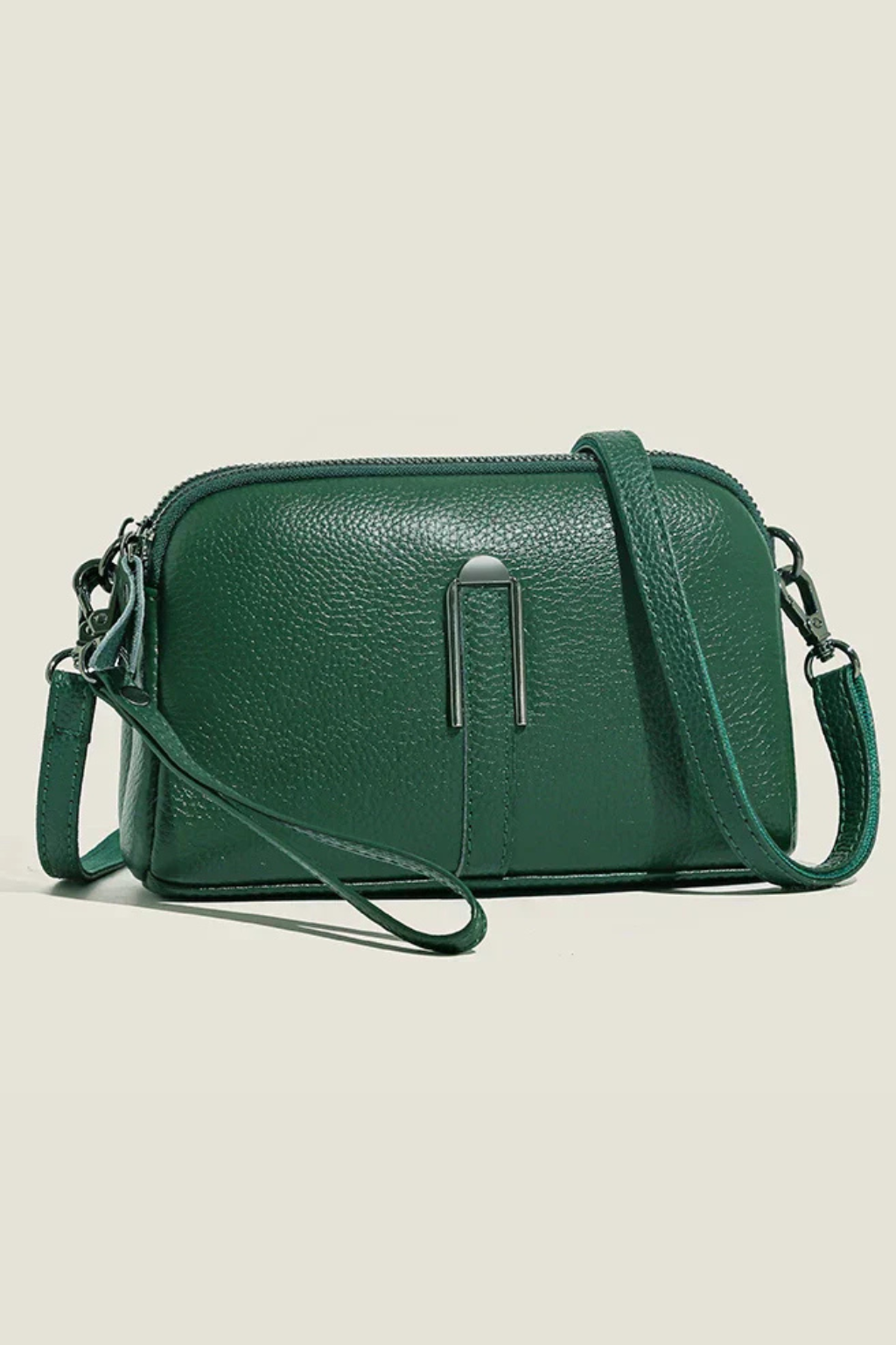 Pella – Bolso Bandolera Compacto con Doble Cremallera