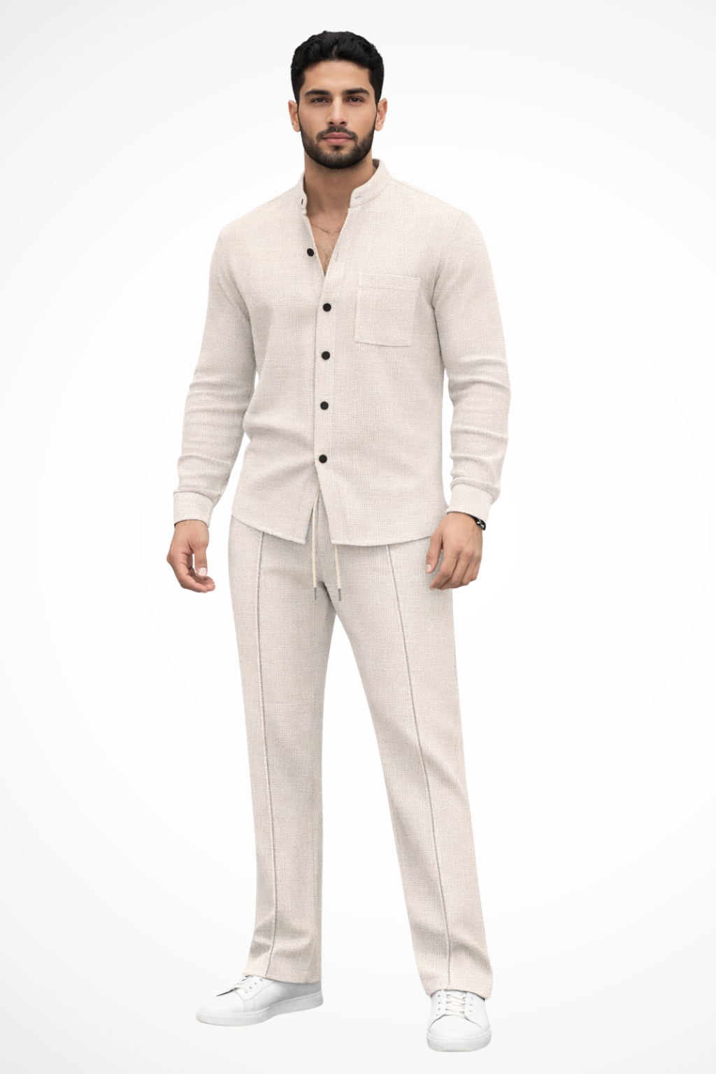 Barrington – Conjunto de Camisa Texturizada y Pantalón de 2 Piezas para Hombre