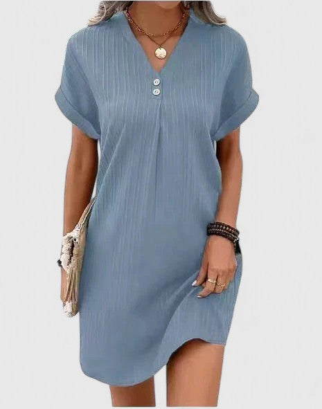Detalle vestido corto elegante Massie – vista frontal | Horizoncor