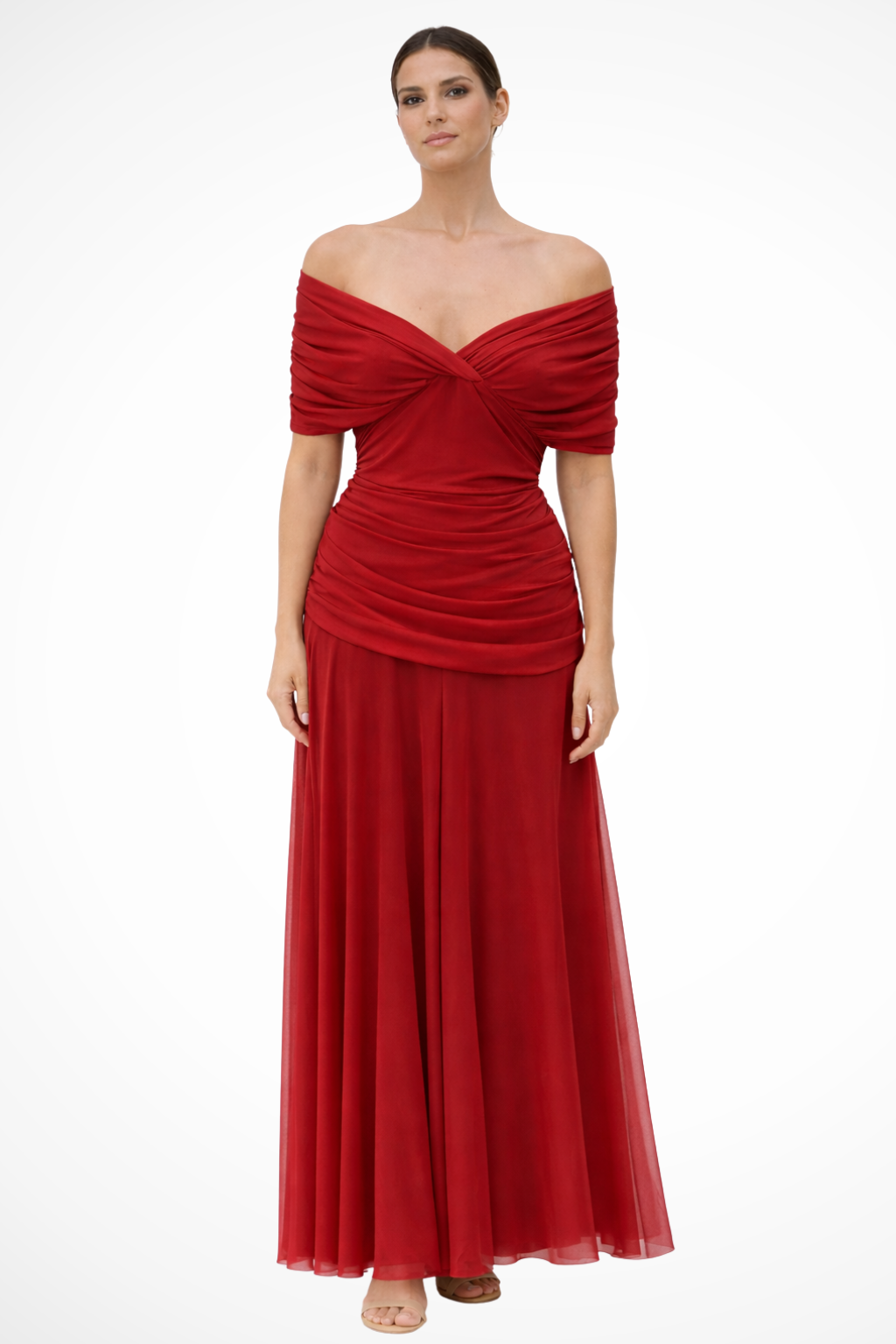 Gaby – Vestido Plisado Elegante con Hombros Descubiertos