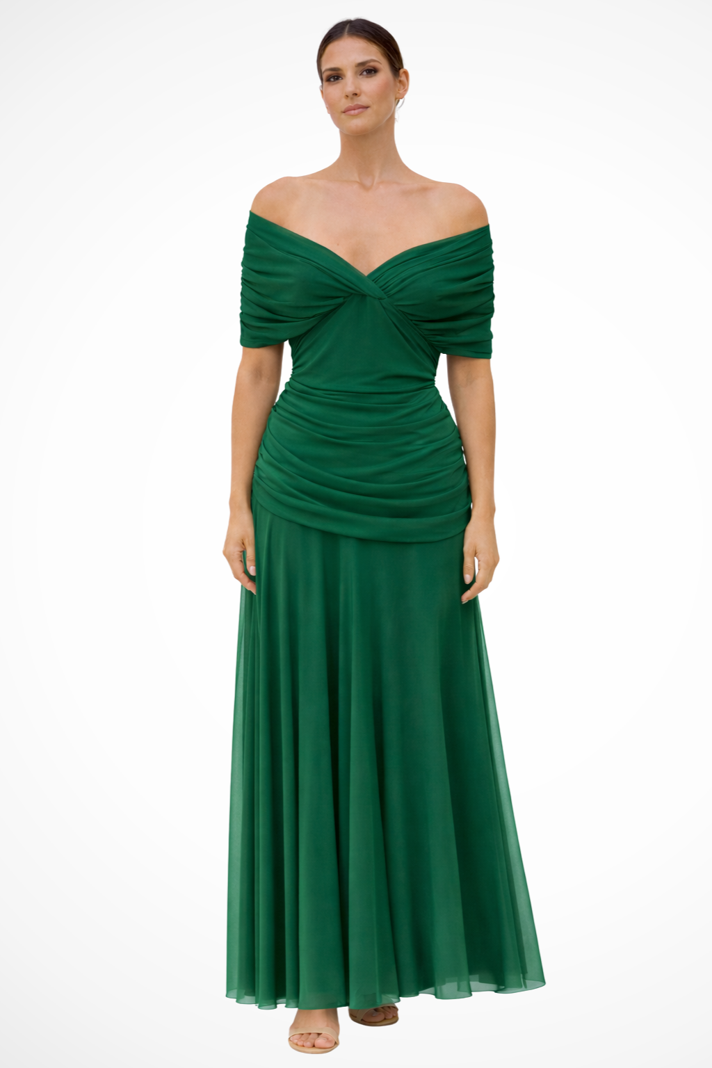 Gaby – Vestido Plisado Elegante con Hombros Descubiertos