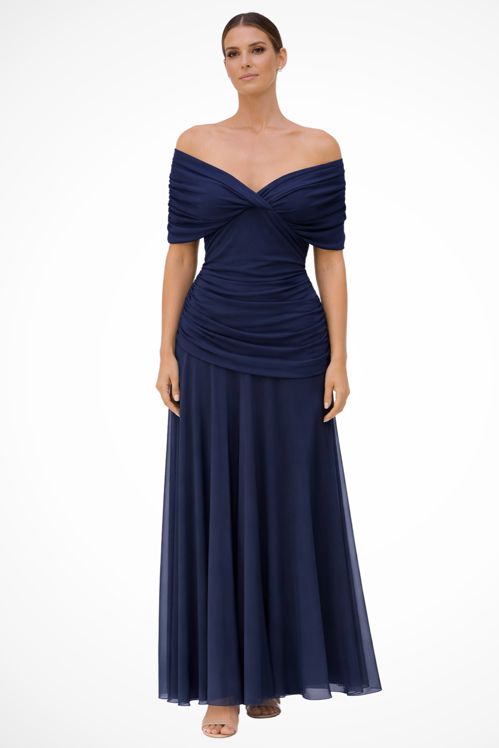 Gaby – Vestido Plisado Elegante con Hombros Descubiertos
