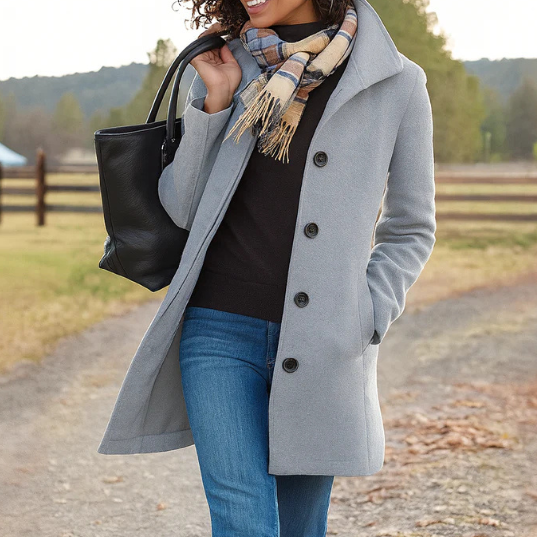 Modelo con abrigo mujer Leila | Horizoncor México