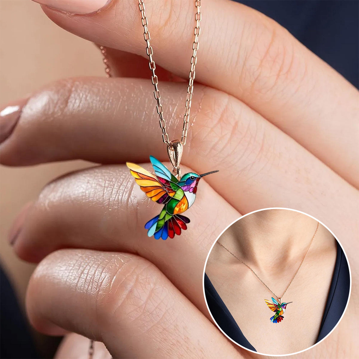 Collares de Mujer Colibrí – vista lateral | Horizoncor