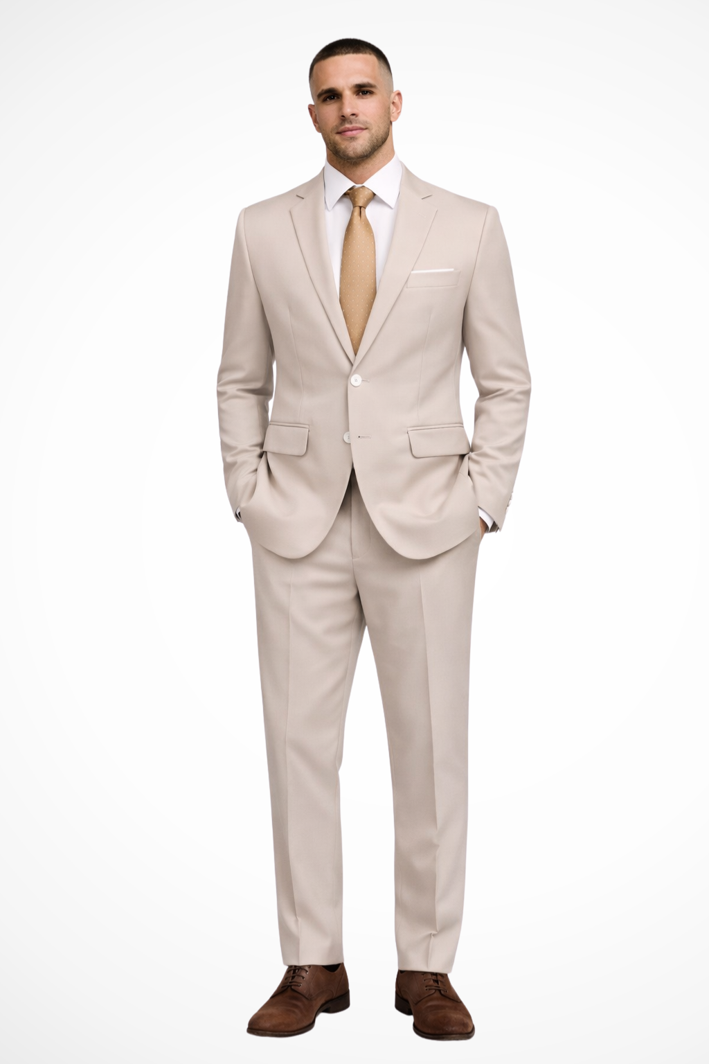 Langford – Traje Ajustado de Dos Piezas con Solapa para Hombre