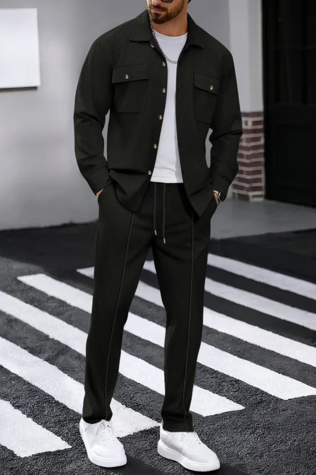 Tanner – Conjunto de Overshirt y Pantalón Recto para Hombre