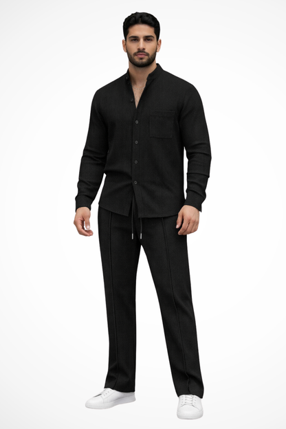 Barrington – Conjunto de Camisa Texturizada y Pantalón de 2 Piezas para Hombre
