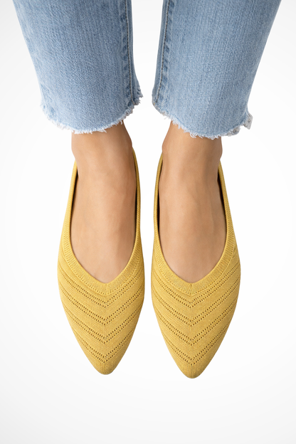 Henrietta – Bailarinas de Punto Slip-On con Punta Apuntada