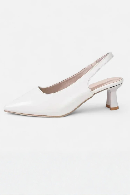 Octavia – Kitten Heels Slingback con Punta Apuntada y Acabado Mate