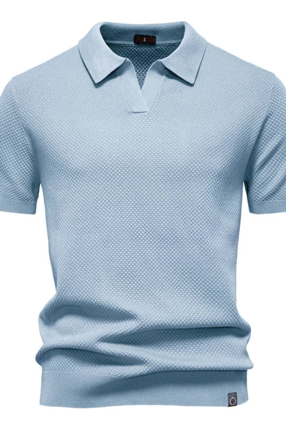 Alden – Polo de Punto Texturizado de Manga Corta para Hombre