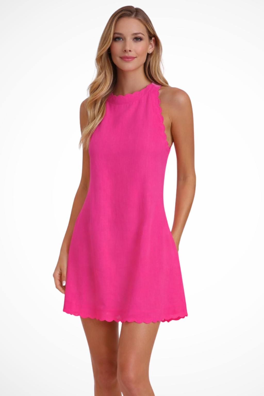 Tindall – Vestido Mini sin Mangas con Bajo en Festón