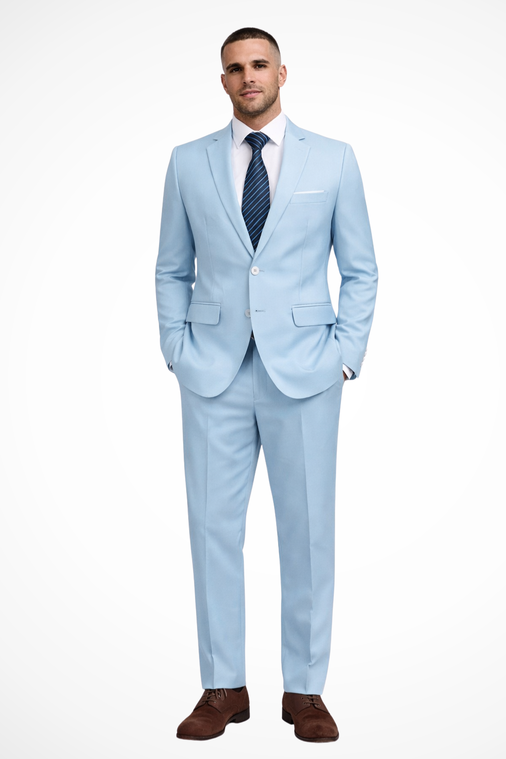 Langford – Traje Ajustado de Dos Piezas con Solapa para Hombre