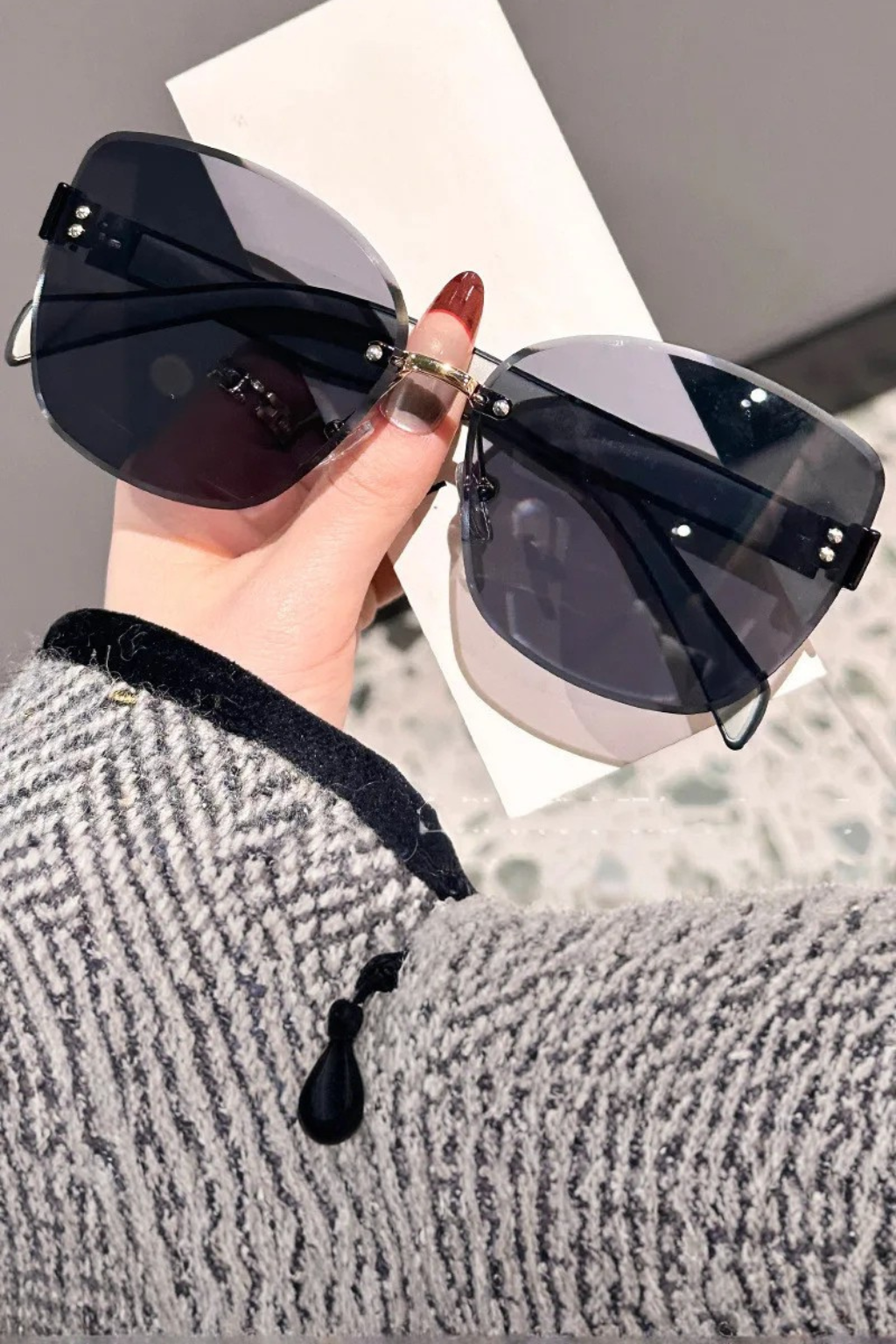 Cordelia – Gafas de Sol Cat Eye sin Montura con Cristal Degradado