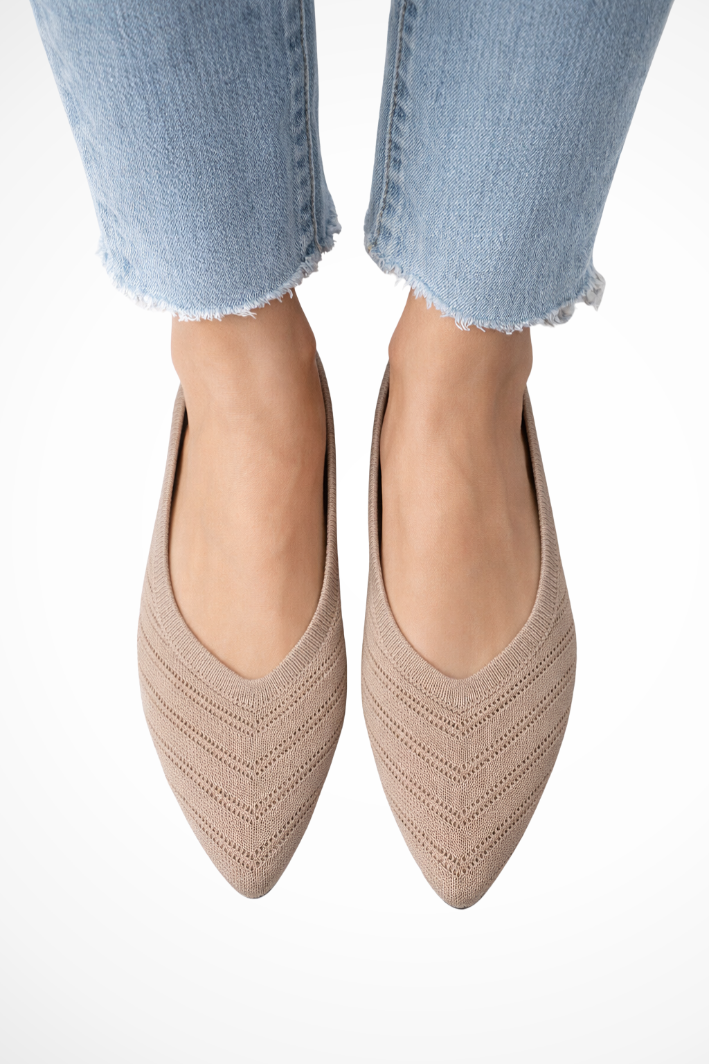 Henrietta – Bailarinas de Punto Slip-On con Punta Apuntada