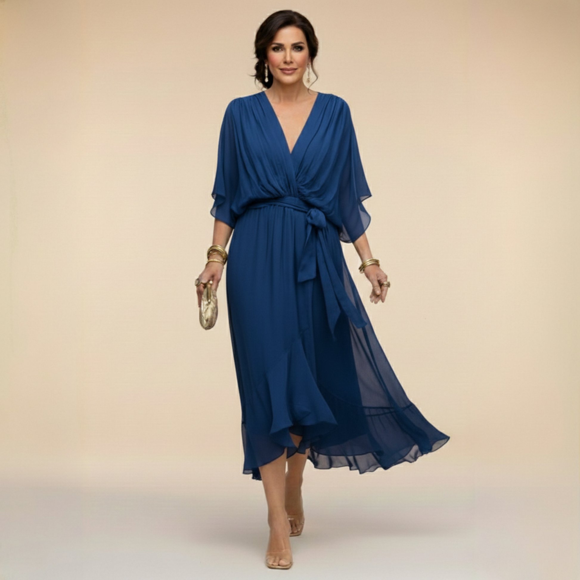 Vestido de Noche Sandra – vista lateral | Horizoncor