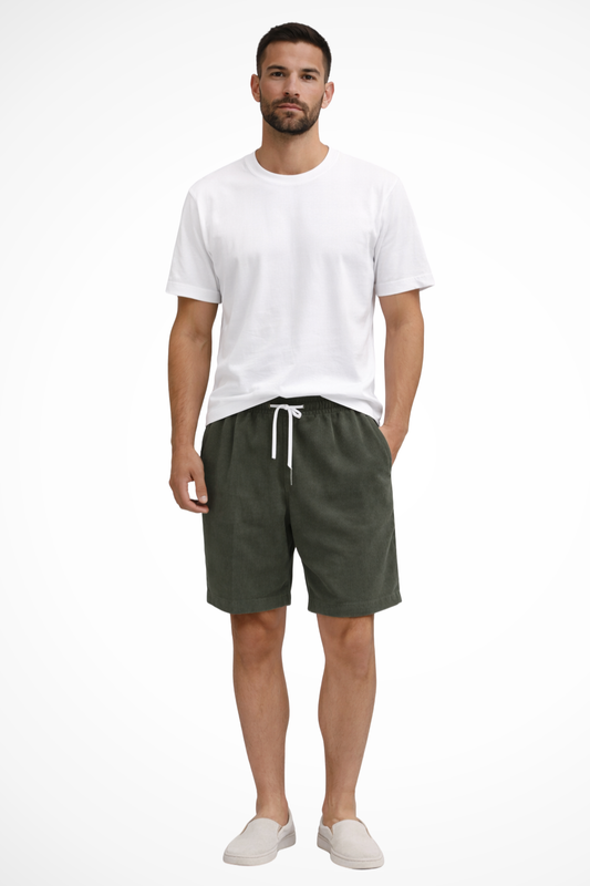 Dalby – Shorts de Pana con Cintura Elástica para Hombre