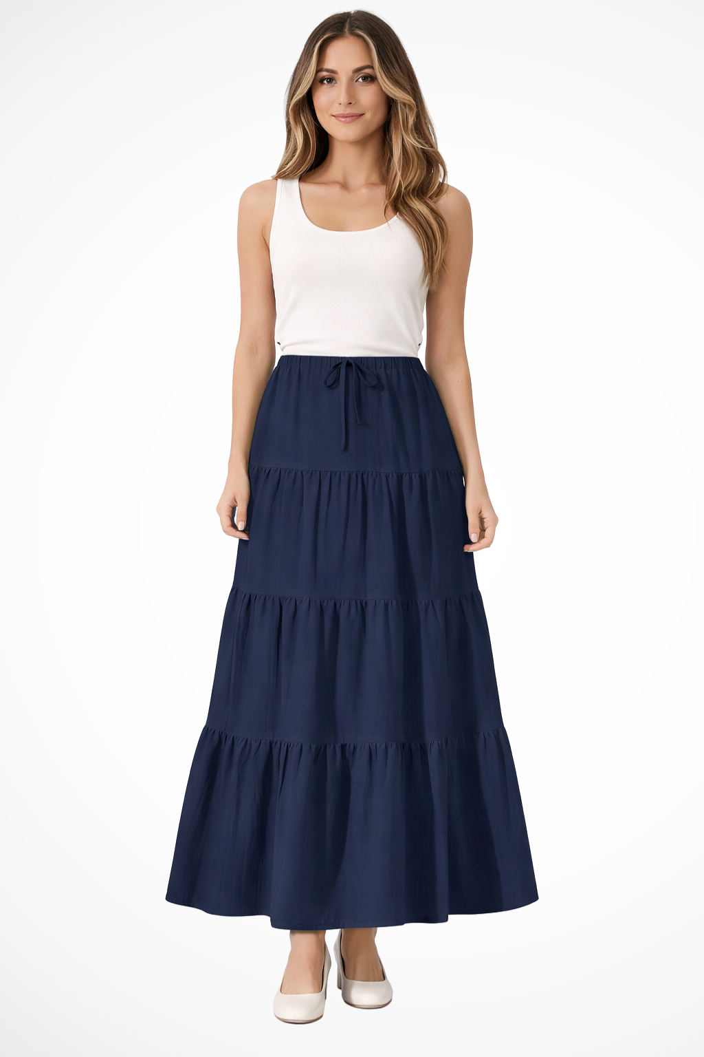 Bonnie – Falda Maxi Boho en Capas con Cintura Elástica