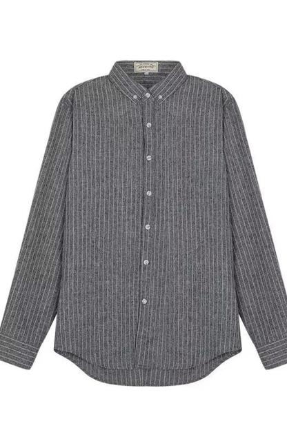 Rupert – Camisa Formal de Rayas de Manga Larga con Botones para Hombre