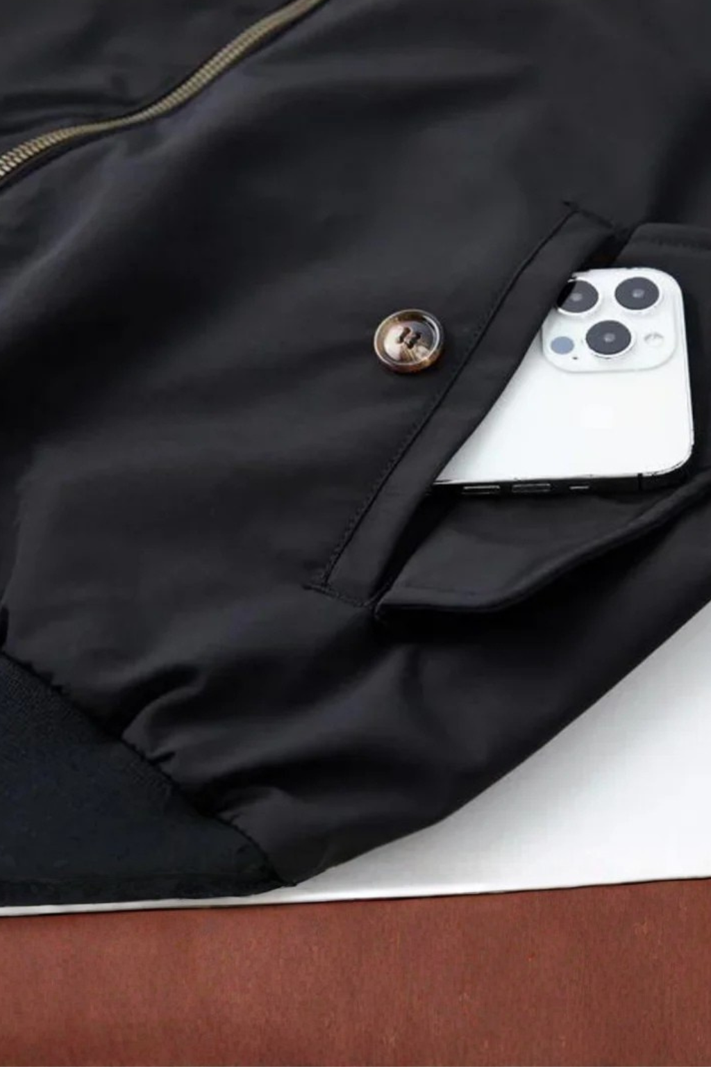 Fletcher – Chaqueta Harrington con Cremallera y Forro de Cuadros para Hombre