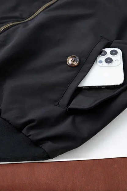 Fletcher – Chaqueta Harrington con Cremallera y Forro de Cuadros para Hombre