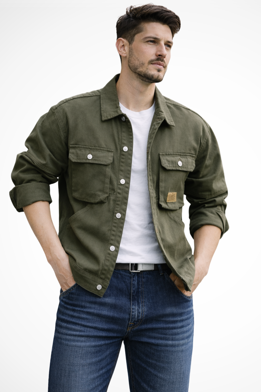 Brody – Chaqueta Denim con Múltiples Bolsillos para Hombre