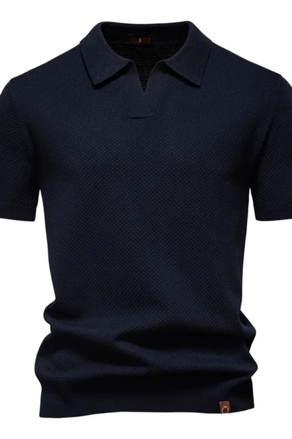 Alden – Polo de Punto Texturizado de Manga Corta para Hombre
