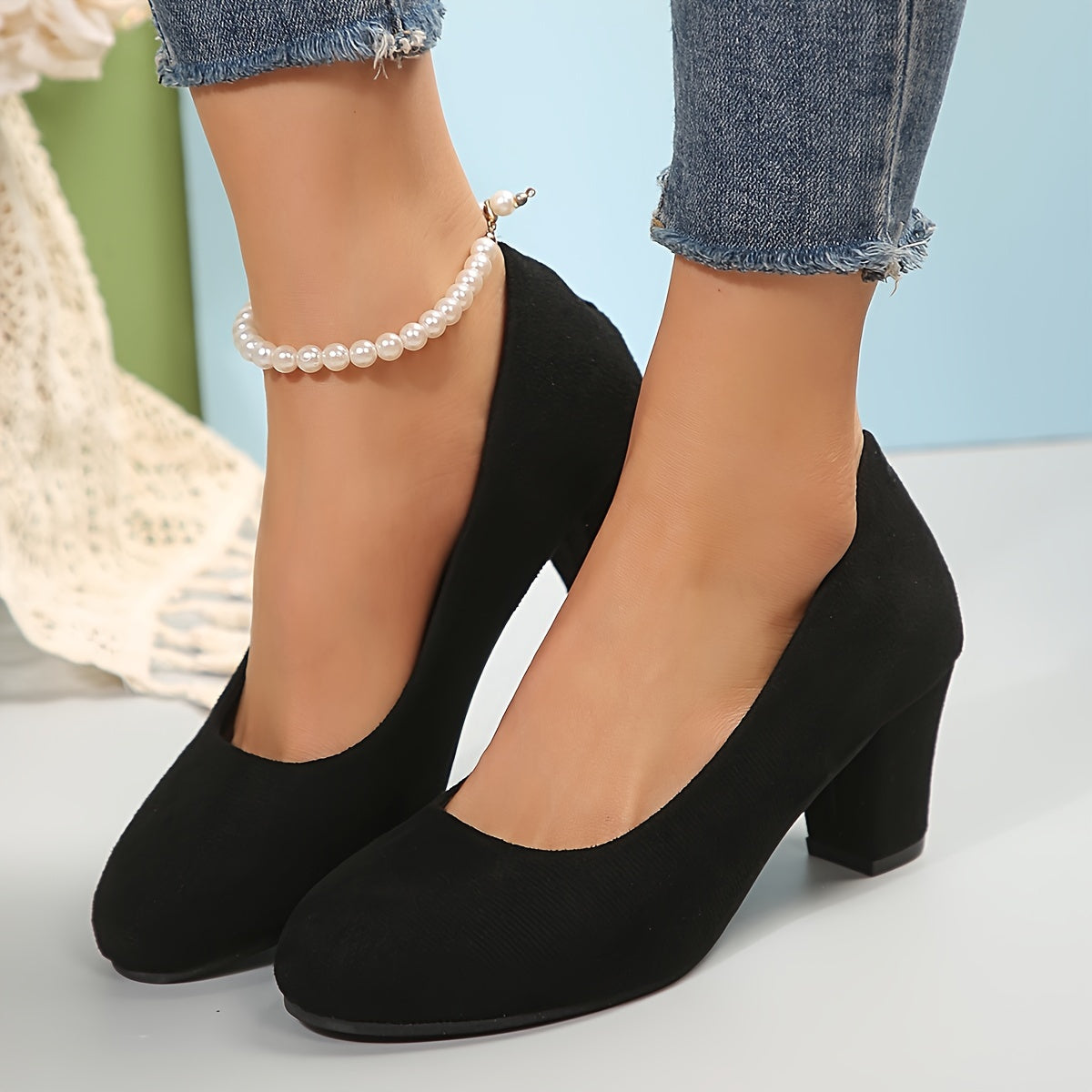 Detalle tacones mujer Laure – vista frontal | Horizoncor