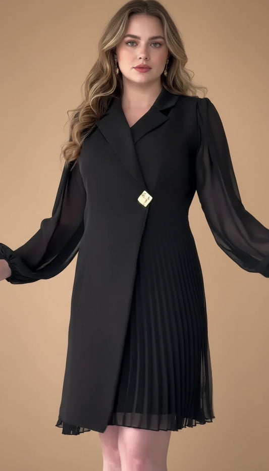 Vestido Corto Elegante Blazer – Negro | Horizoncor