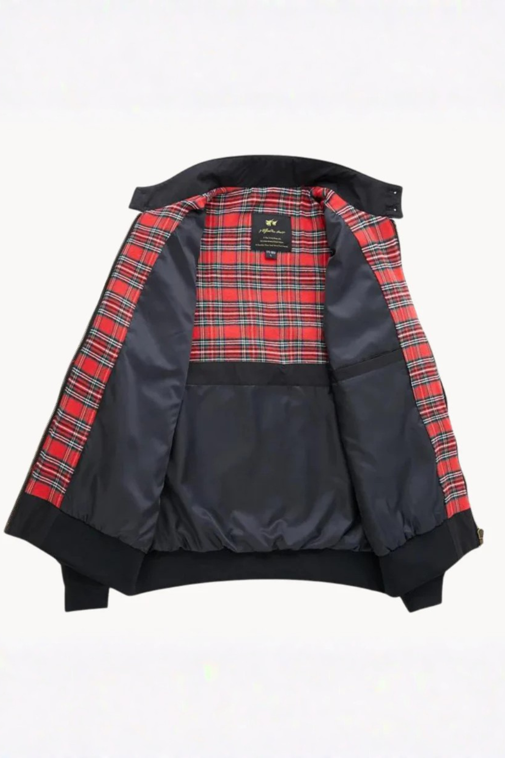 Fletcher – Chaqueta Harrington con Cremallera y Forro de Cuadros para Hombre
