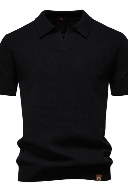 Alden – Polo de Punto Texturizado de Manga Corta para Hombre