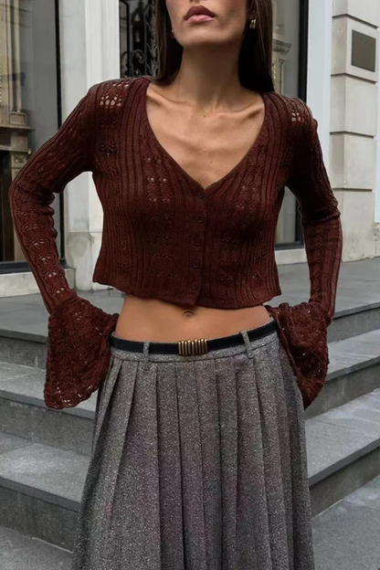 Daphne – Cárdigan de Crochet con Manga Campana