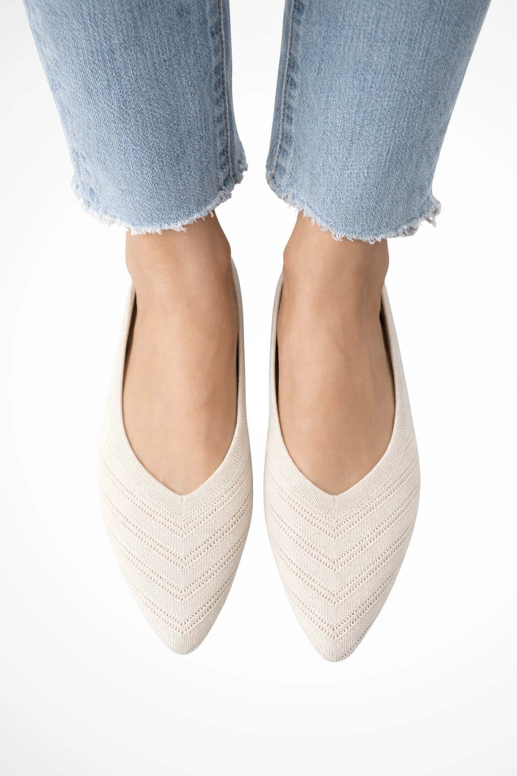 Henrietta – Bailarinas de Punto Slip-On con Punta Apuntada