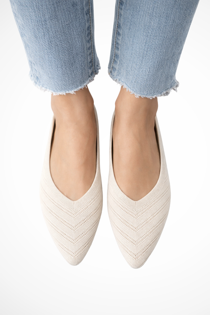 Henrietta – Bailarinas de Punto Slip-On con Punta Apuntada