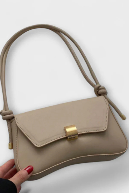 Maravelle – Bolso de Hombro Minimalista con Broche Dorado