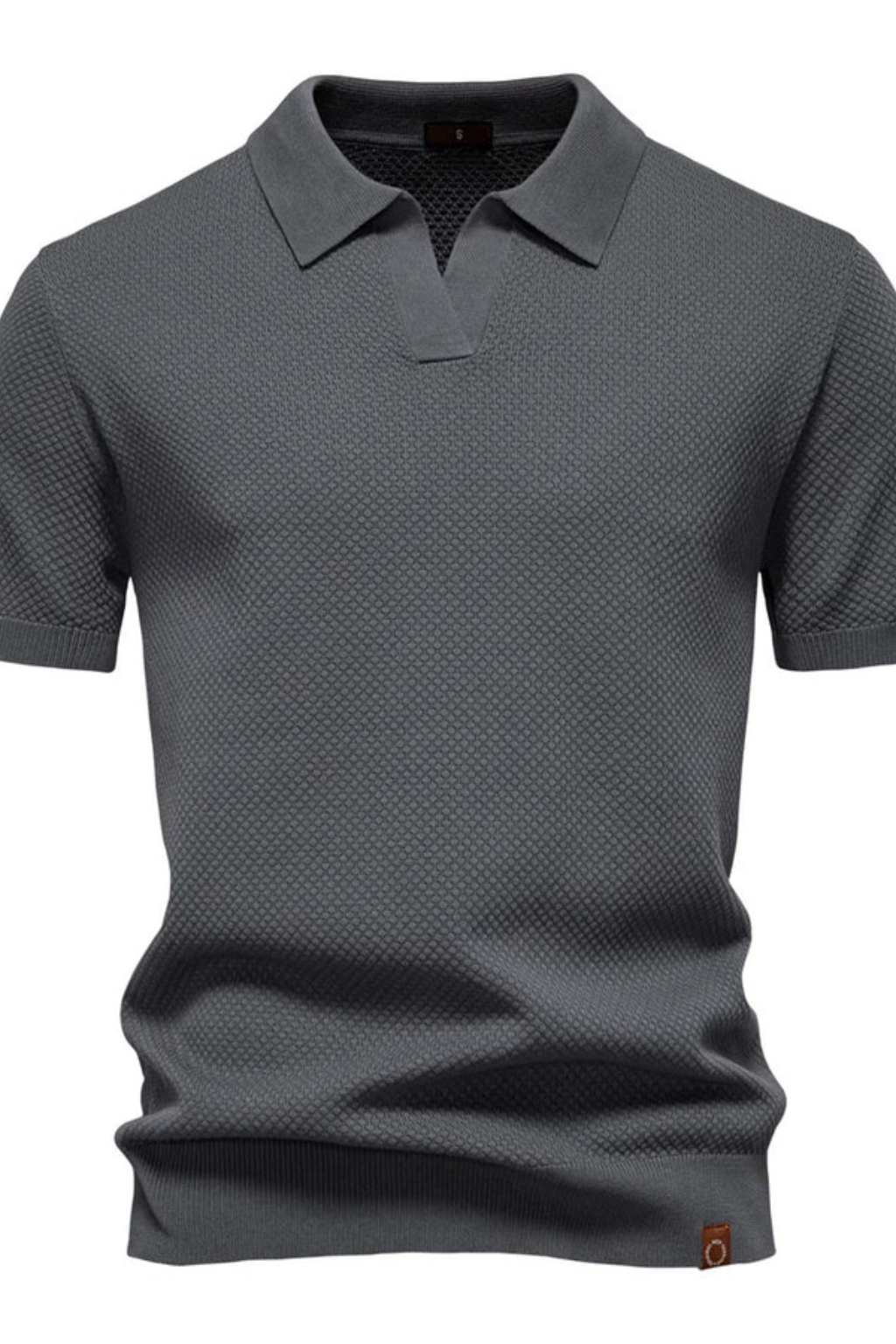 Alden – Polo de Punto Texturizado de Manga Corta para Hombre