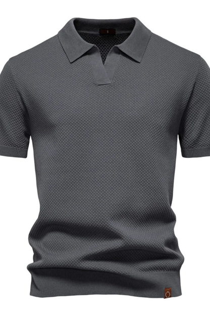 Alden – Polo de Punto Texturizado de Manga Corta para Hombre