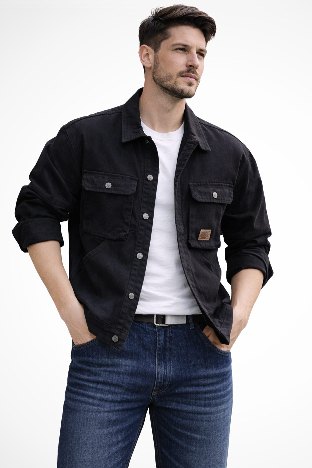 Brody – Chaqueta Denim con Múltiples Bolsillos para Hombre