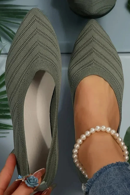 Henrietta – Bailarinas de Punto Slip-On con Punta Apuntada