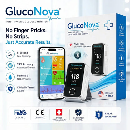 GlucoNova - Non-Invasive Blood Glucose Monitor – 5 Seconds / 99% Accuracy