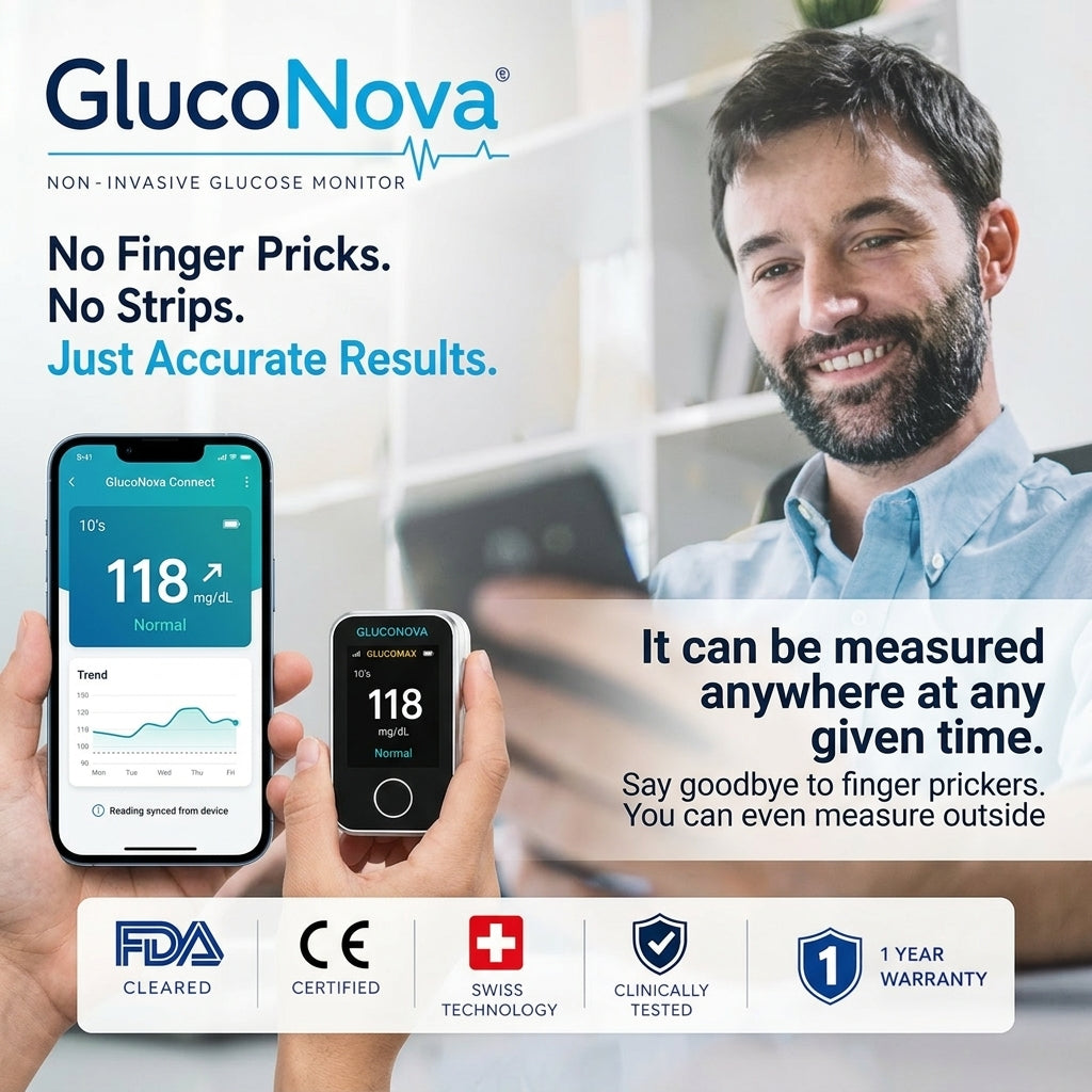 GlucoNova - Non-Invasive Blood Glucose Monitor – 5 Seconds / 99% Accuracy