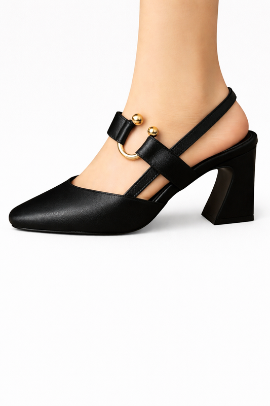 Valeria – Tacones Slingback con Punta Cuadrada