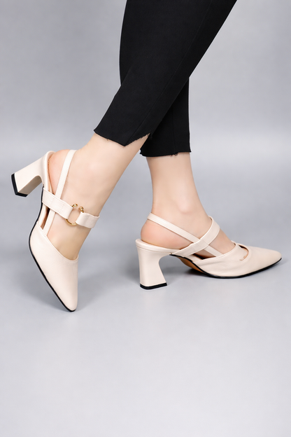 Valeria – Tacones Slingback con Punta Cuadrada