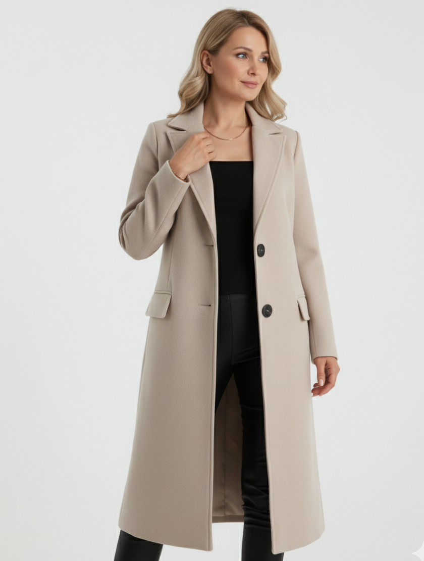 Detalle abrigo mujer Moa – vista frontal | Horizoncor