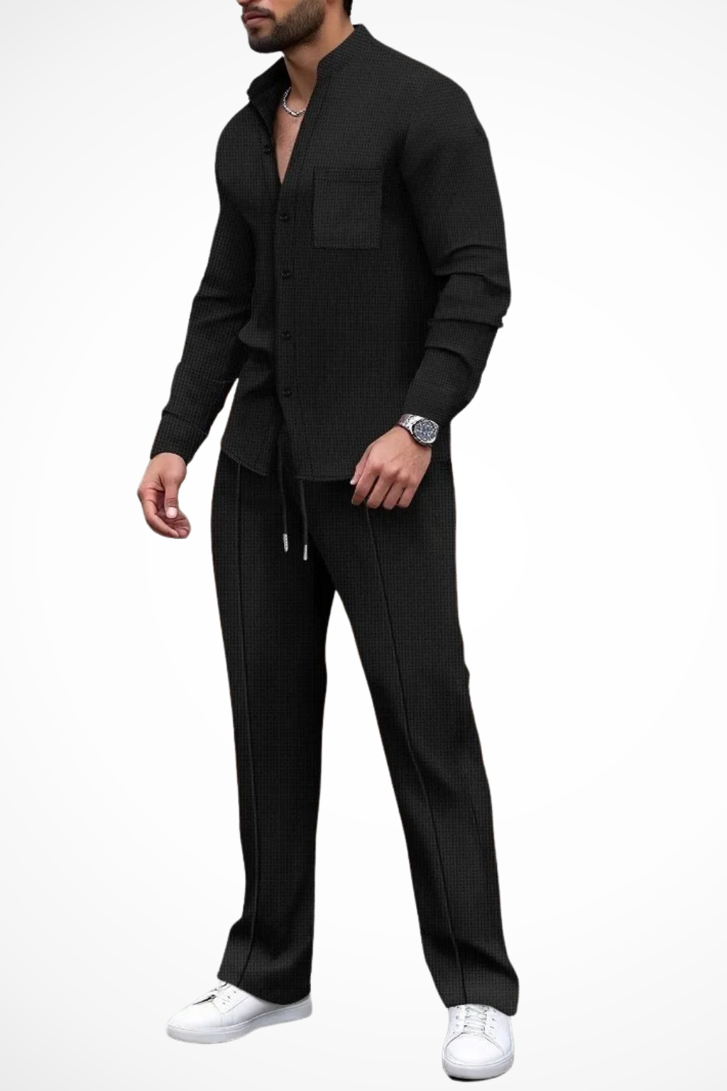 Barrington – Conjunto de Camisa Texturizada y Pantalón de 2 Piezas para Hombre