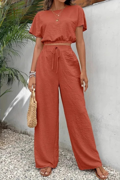 Emberly – Conjunto Holgado de Top y Pantalón de Pierna Ancha